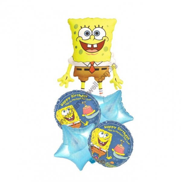 Spongebob Squarepants Happy Birthday 2 Balloon Bouquet